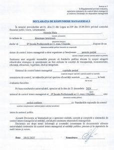 DECLARAȚIA DE RĂSPUNDERE MANAGERIALĂ